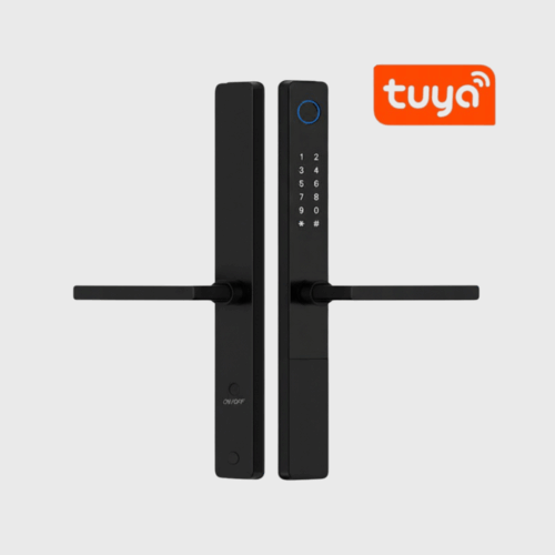 Smart Zamek 85mm TUYA Klamka IP66 na Odcisk Palca Kod Karta Klucz WiFi